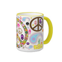 Colagem da paz caneca