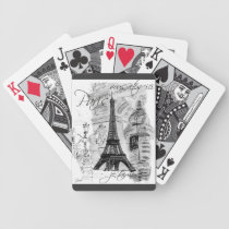 Colagem da torre Eiffel de Paris baralhos