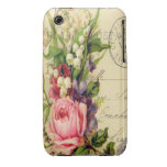 Colagem floral dos meios mistos capa de iPhone 3 Case-Mate