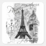 Colagem francesa da cena da torre Eiffel de Paris Adesivo