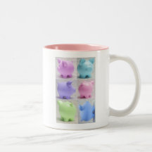 Colagem leitão bonito caneca