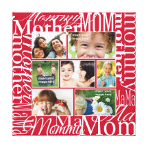 Colagem personalizada da foto para a mamã impressão de canvas esticada