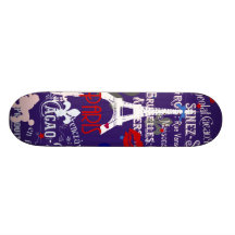 Colagem preta francesa moderna de Paris Skate Personalizado