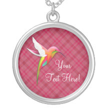 Colar cor-de-rosa bonito personalizada do colibri