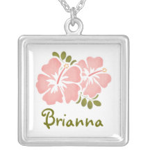 Colar cor-de-rosa do hibiscus personalizada
