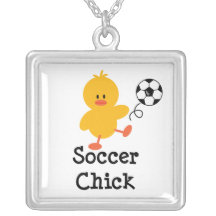 Colar da prata esterlina do pintinho do futebol