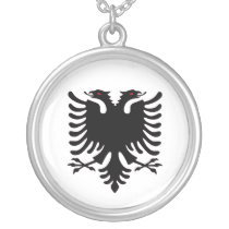 Colar de prata dirigida dobro de Albânia Eagle colares