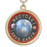Colar do ouro da terra das economias do reciclar p