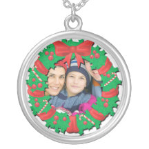 Colar do pendente da foto do Natal
