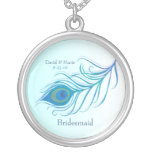 Colar personalizada pena do pavão da cerceta
