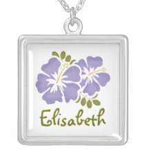 Colar roxa do hibiscus personalizada