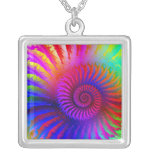Colar - roxo rosa vermelha do Fractal psicadélico