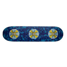 Coletor ideal do rosário azul & amarelo skate personalizado