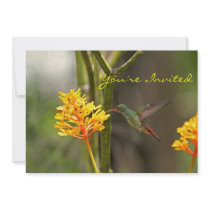 Colibri e flor tropicais convites