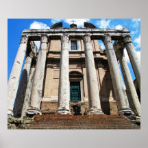 Colunas panorâmicos da imagem, templo do POSTER de