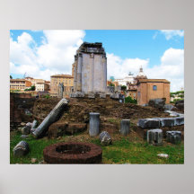 Colunas quebradas de uma ruína velha, fórum romano impressão