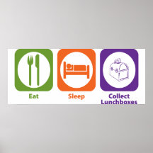 Coma o sono recolhem cesta de comida posters