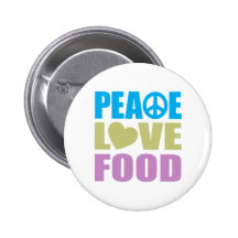 Comida do amor da paz botons