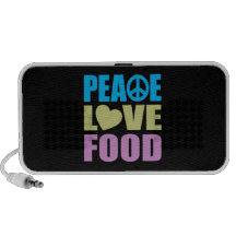 Comida do amor da paz caixinhas de som para viagem
