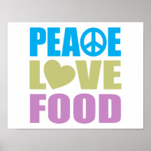 Comida do amor da paz impressão