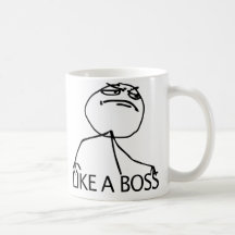 Como do chefe um meme cómico da raiva yeah canecas