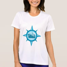 Compasso do forro de oceano do navio de carga do p camiseta