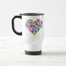 Confetes dos corações do arco-íris caneca