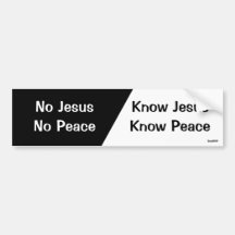 Conheça Jesus, saiba a paz Adesivo