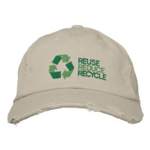 Consciência do ambiente do reciclar boné bordado