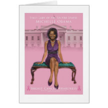 CONSCIÊNCIA DO CANCRO DA MAMA DE MICHELLE OBAMA CARTOES