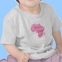 "Continente do africano do rosa da menina africana t - shirts