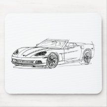 Conv C6 de Chevy Vette 2005 Mouse Pads