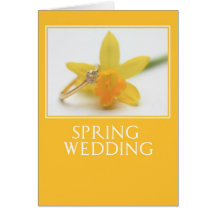 convite amarelo do casamento do primavera do daffo cartoes
