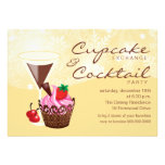 Convite-creme da troca & do cocktail do cupcake convites