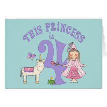 Convite da princesa 4o aniversário do unicórnio cartões