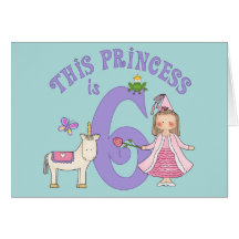 Convite da princesa 6o aniversário do unicórnio cartões