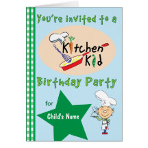Convite de aniversário 1 do miúdo da cozinha cartao