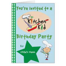 Convite de aniversário 3 do miúdo da cozinha cartoes