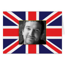 Convite de aniversário da foto de Union Jack Cartao