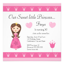 Convite de aniversário da princesa para meninas