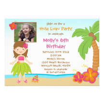 Convite de aniversário de Hula Luau
