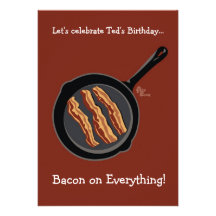 Convite de aniversário do bacon