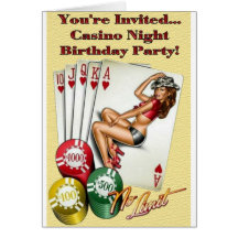 Convite de aniversário do casino cartoes