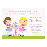 Convite de aniversário do tea party das meninas