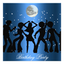 Convite de aniversário dos anos 70 do disco