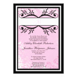 Convite de casamento cor-de-rosa e branco
