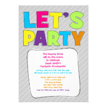 Convite de festas adolescente - deixe-nos Party!
