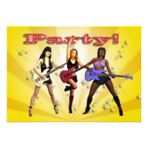 Convite de festas com uma banda da menina