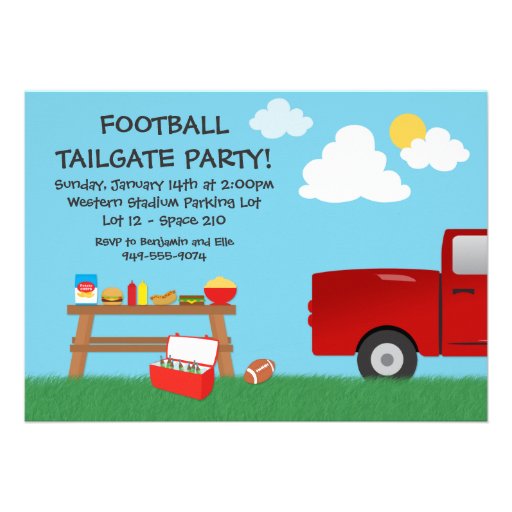 Convite de festas da bagageira do futebol