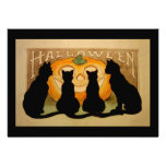 Convite de festas do Dia das Bruxas do gato preto